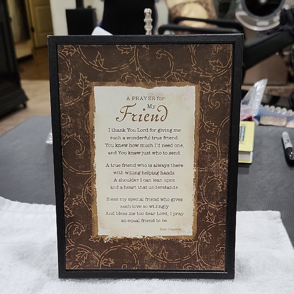"A PRAYER FOR MY FRIEND" FRAMED PLAQUE